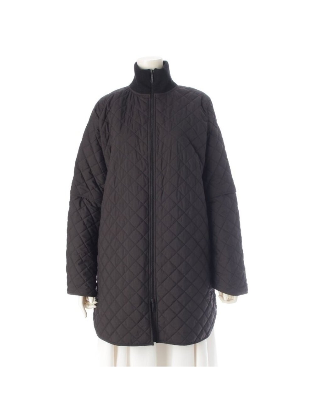 Hermes Modular Belt Quilted 2-Way Poncho Jacket 6 Black 38